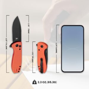 Kizer Amicus Pocket Knife, 2.95” Satin Nitro V Steel Blade EDC Knife, FRN Handle Camping Folding Knife with Reversible Deep Carry Clip, Cool Knife for Men Women Gift L3002M2