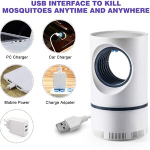 Mosquito Trap, Bug Zapper Indoor, USB Mosquito Zapper Indoor, UV Light Mosquito Lamp Traps Mosquito Flying and Insects, Mosquito Killer for Home, Indoor, Outdoor, Patio (White)