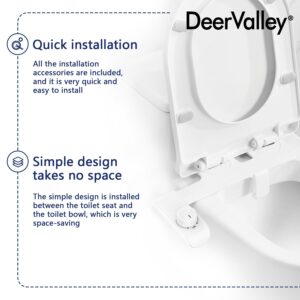 Non-Electric Dual Nozzle Bidet, DeerValley Posterior Feminine Wash Fresh Water Sprayer, Adjustable Water Pressure, Bidet for Toilet Seat Attachment