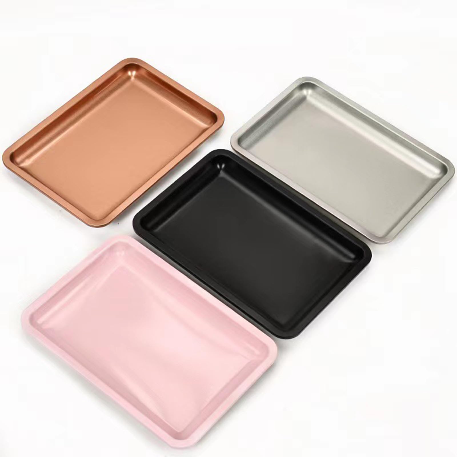 HISYI Stainless Steel Cosmetic Storage Tray Nail Art Equipment Plate Doctor Surgical Tray Nails Art Dish Tools Accessories Stainless Steel Jewelry Tray, Black