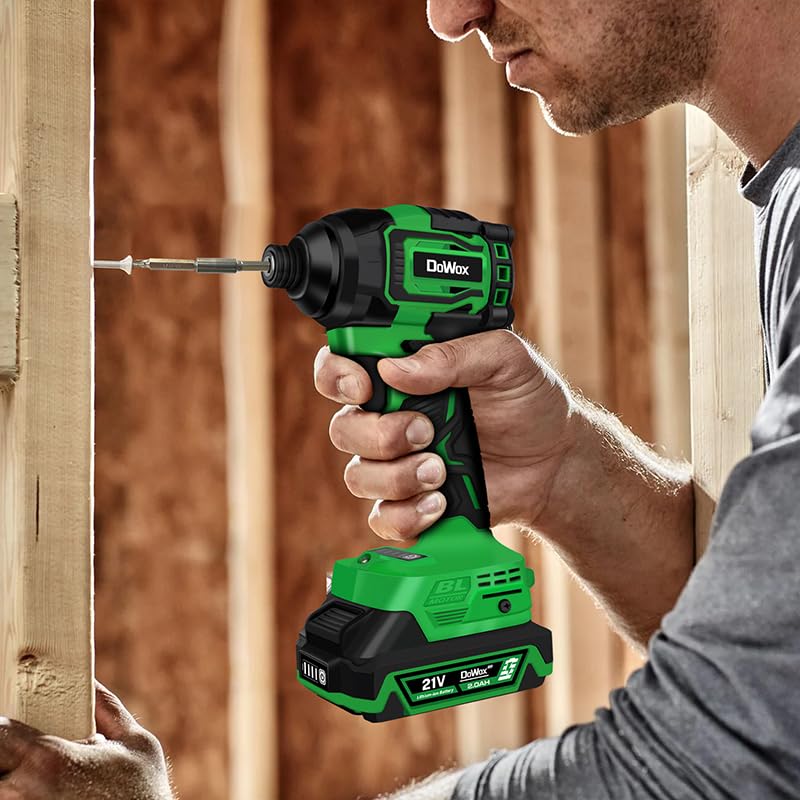 DOWOX 2035 In-lbs Powerful Impact Driver Kit, 21V MAX*Brushless Cordless Impact Driver, 1/4" Hex Chuck, 4-Speed, 24 PCS Screwdriver Bits & Sockets, for Repairs, Long Rusted Screws or Frozen Bolts