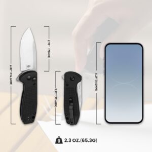 Kizer Amicus Pocket Knife, 2.95” Satin Nitro V Steel Blade EDC Knife, FRN Handle Camping Folding Knife with Reversible Deep Carry Clip, Cool Knife for Men Women Gift L3002M4