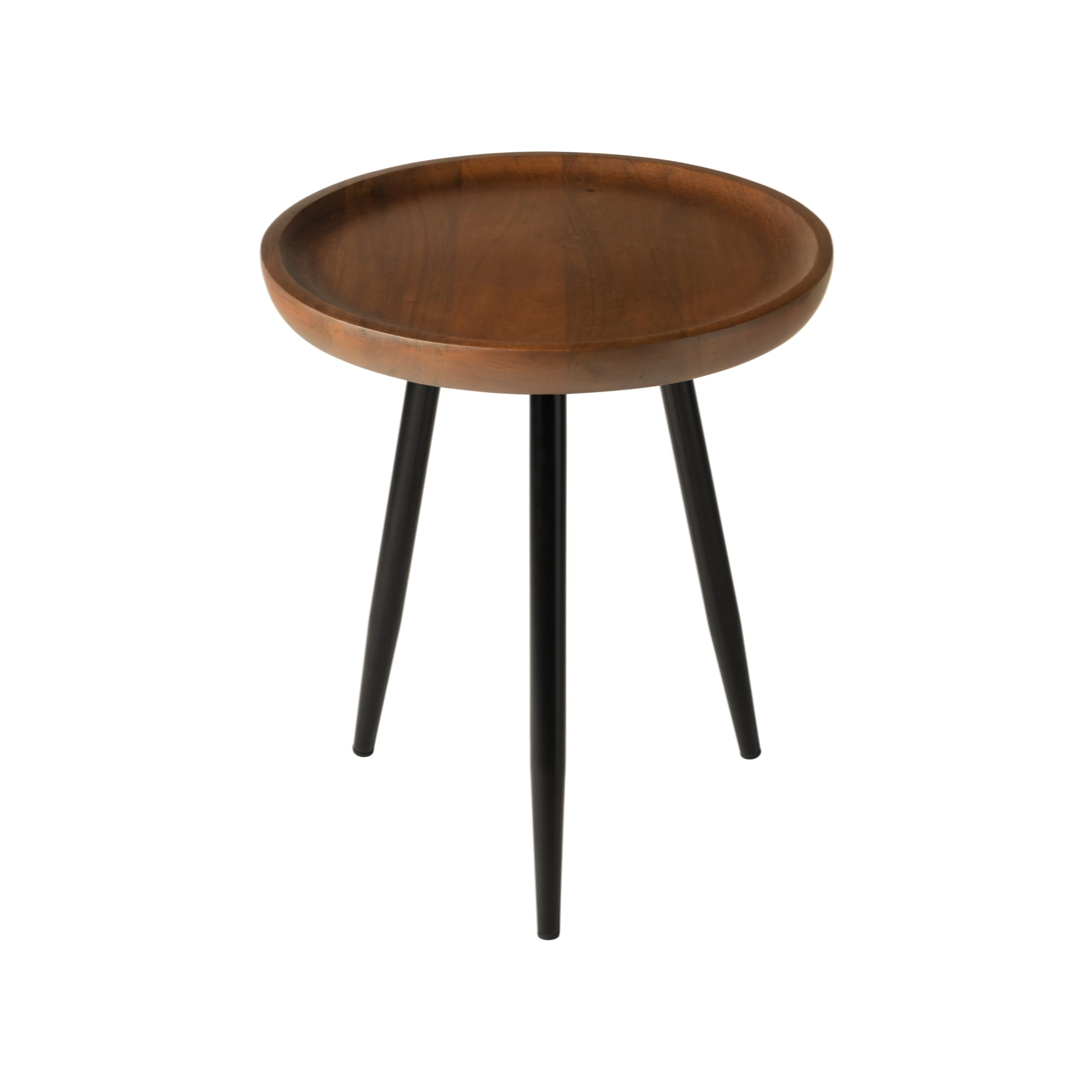 MH London Oscar Mango Wood End Table.Exclusively Designed Hand-Crafted Small Nightstand. Solid Wood Round End Table.Contemporary Accent Table for Bedrooms, Living Rooms and Home Office