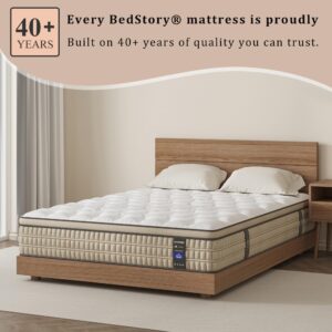 BedStory Twin Mattress 12 inch - Ergonomic Hybrid Mattress for Kids and Adult - Deep Sleep Plush Mattress Extra Lumbar Support - Fiberglass Free Bed in a Box, CertiPUR-US Certified, 365-Night Trial