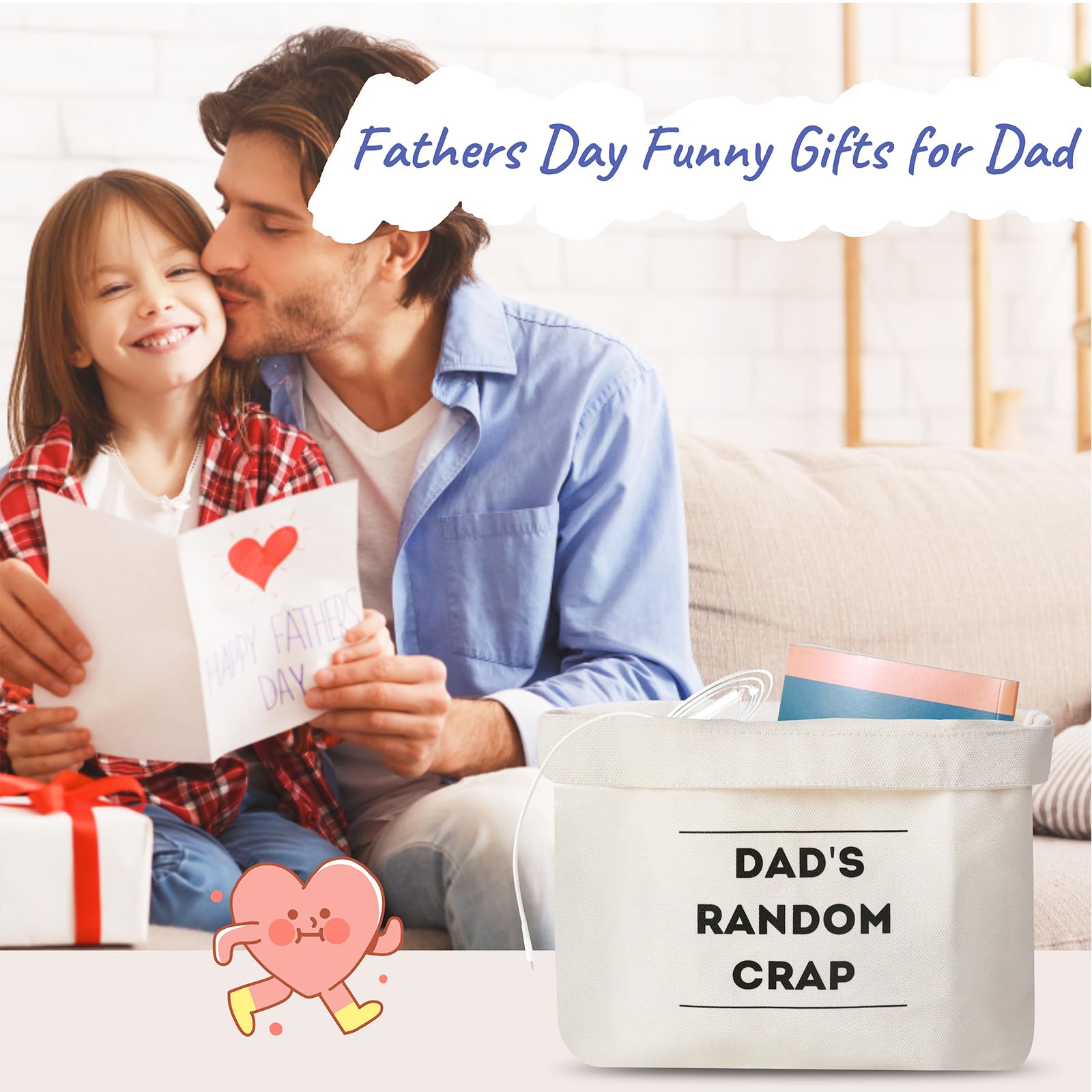 Christmas Funny Gifts from Daughter Wife Son,Christmas Bag Gifts for Dad Stepdad from Kids,First Fathers Day Unique Gifts for New Dad,Dad Birthday Gifts,Dad's Random Crap Bag