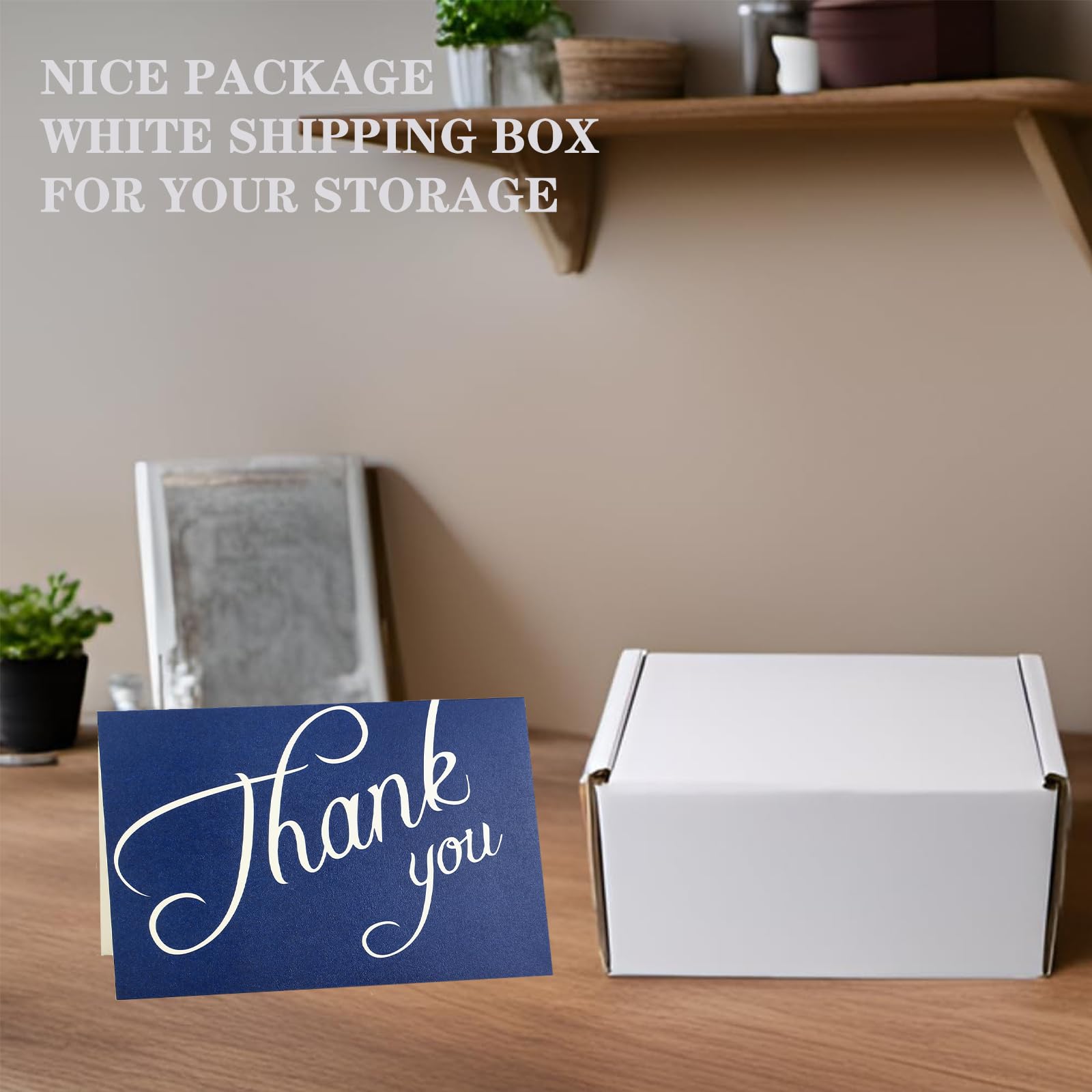 Oletx 36pcs Navy Blue Thank You Cards Bulk with Envelopes, Stickers, 4.2x6.2 Thank you Card Box Set for Wedding, Baby,Bridal Shower, Small Business, Funeral