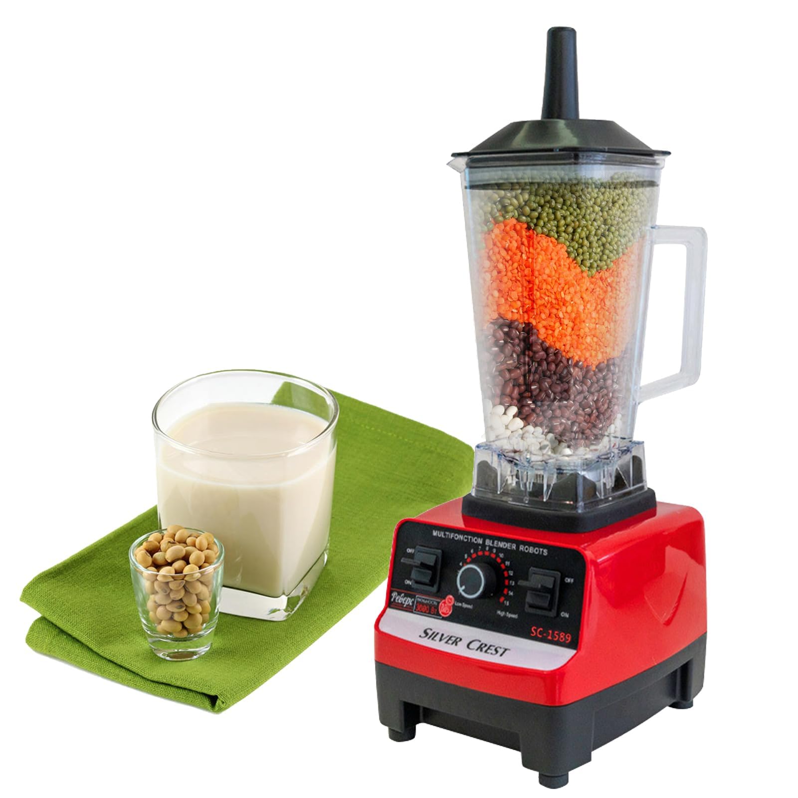 Blender Professional Countertop Blender 4500W High Speed Power Blender for Shakes and Smoothies with 70oz 2L Containers 2 BPA Free Cups Red