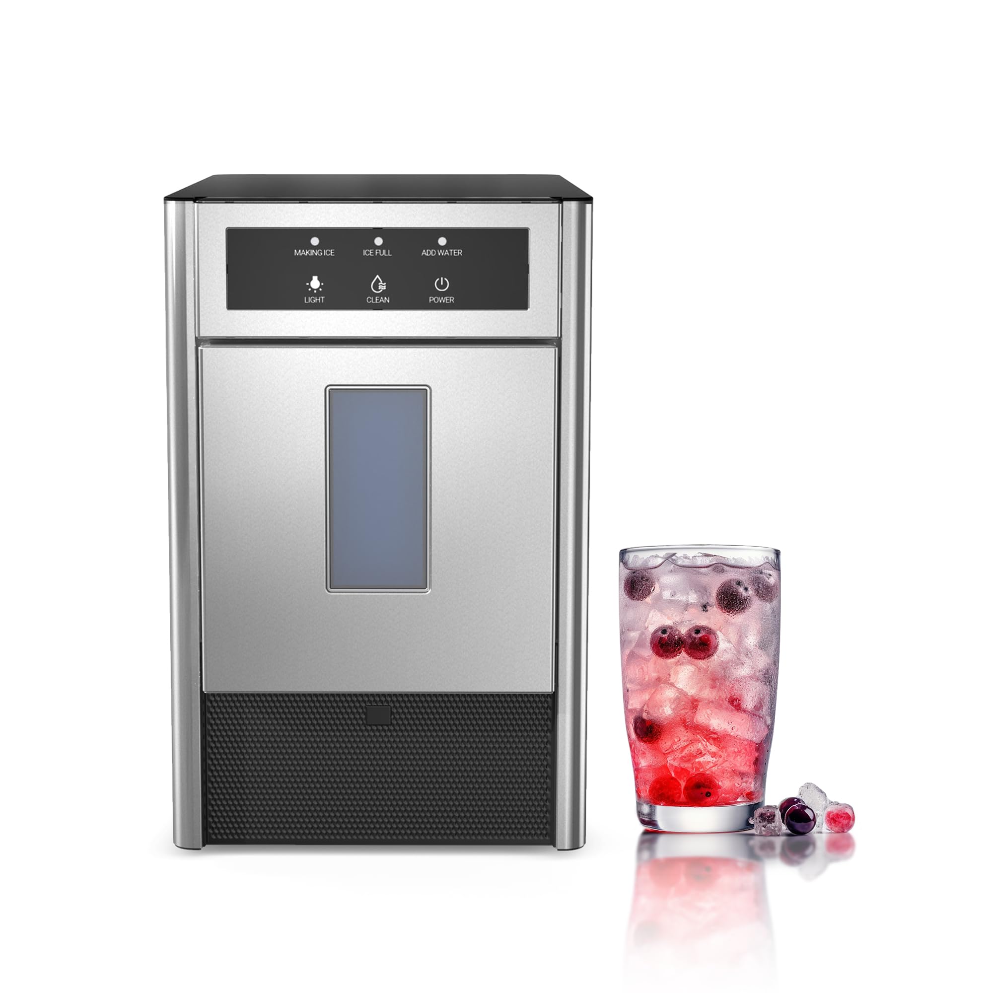 OOTDAY Nugget Ice Maker, 44 LBS/24H Portable Ice Maker with Self-Cleaning Function, Easy-to-Control, Counter Top Ice Maker Perfect for Home, Office, Kitchen, RV