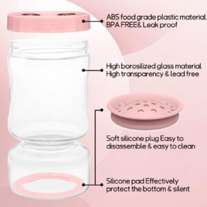 AiHeart Pickle Jar with Strainer Flip,51oz Pickle Jar,Pickle Container with Strainer,Airtight Hourglass Pickle Jar,For Dill Sliced Pickles Jalapeno,Olive(Pink)