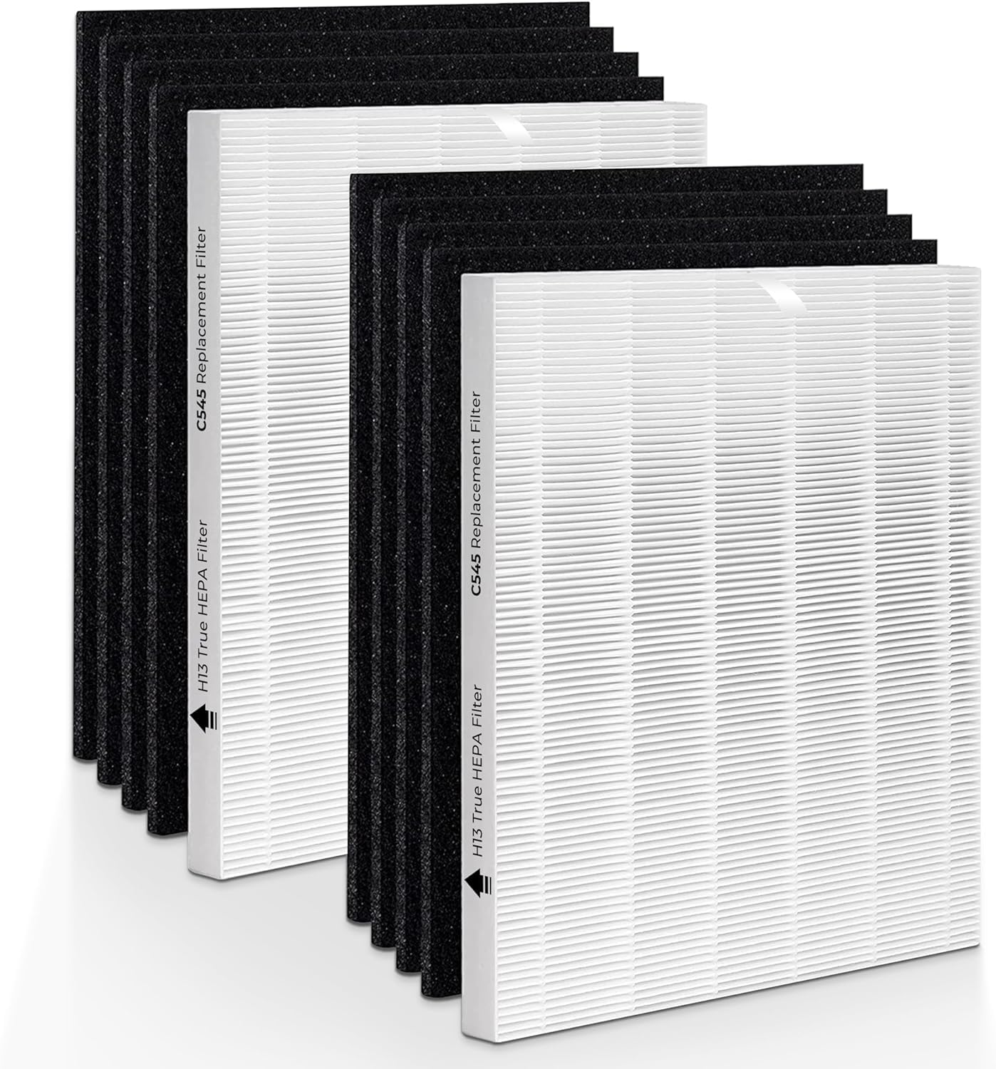 Aneedmore C545 Replacement Filter for Winix S Air Purifier. 2 True HEPA(H13) Filter + 8 Activated Carbon Filters，Part No. 1712-0096-00 and 2522-0058-00