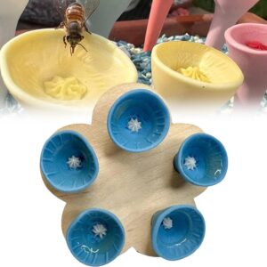 NEINUO Bee Insect Drinking Cup,Bee and Hummingbird Feeder,Suitable for Garden Hummingbird Drinking Cups. (Blue)