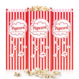 50 popcorn bags individual servings - 2oz disposable food paper popcorn bags party pop corn sleeves bulk carnival halloween snack packs gift favor treat bolsas para palomitas movie night supplies