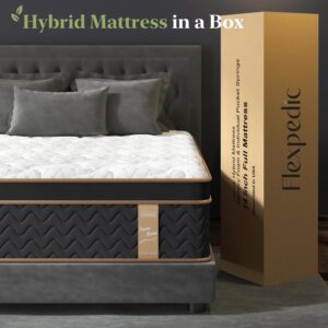 Full Mattress, 14 Inch Hybrid Mattress with Gel Memory Foam, Fiberglass Free Medium Firm Deluxe Mattress in a Box, Individual Pocket Spring-Motion Isolation-Edge Support, 100 Nights Trial, CertiPUR-US