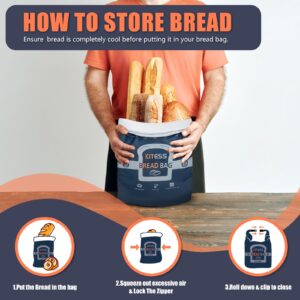 Bread Bags for Homemade Bread - 2 Packs Reusable Bread Bag to Keep Fresh, Sourdough Bread Bags for Bread Storage，Bread Container for Freezer Food Storage