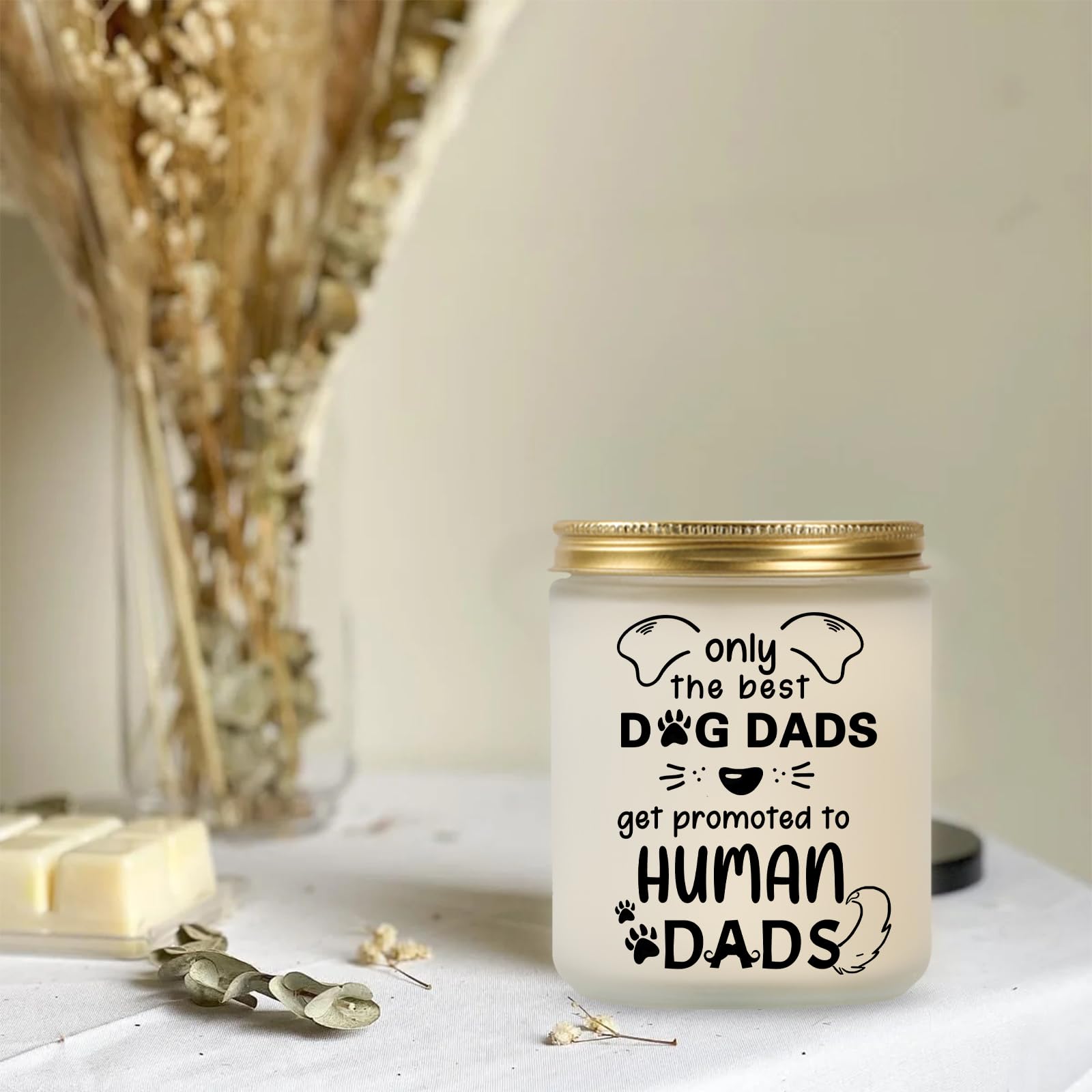 Gifts for New Dad, Candle for New Dad, Dad to Be Gifts for Fathers Day, First Time Dad Gifts, Birthday Candle Gift for Dad to be, Dad Dog Print Lavender Scented Candle Gift