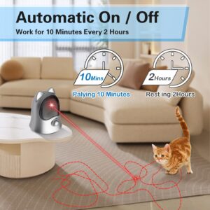 Muhhiba Cat Laser Toys for Indoor Cats, Random Trajectory Laser Cat Toy, Interactive Cat Toys for Bored Indoor Adult Cats/Kittens/Dogs (Silver)