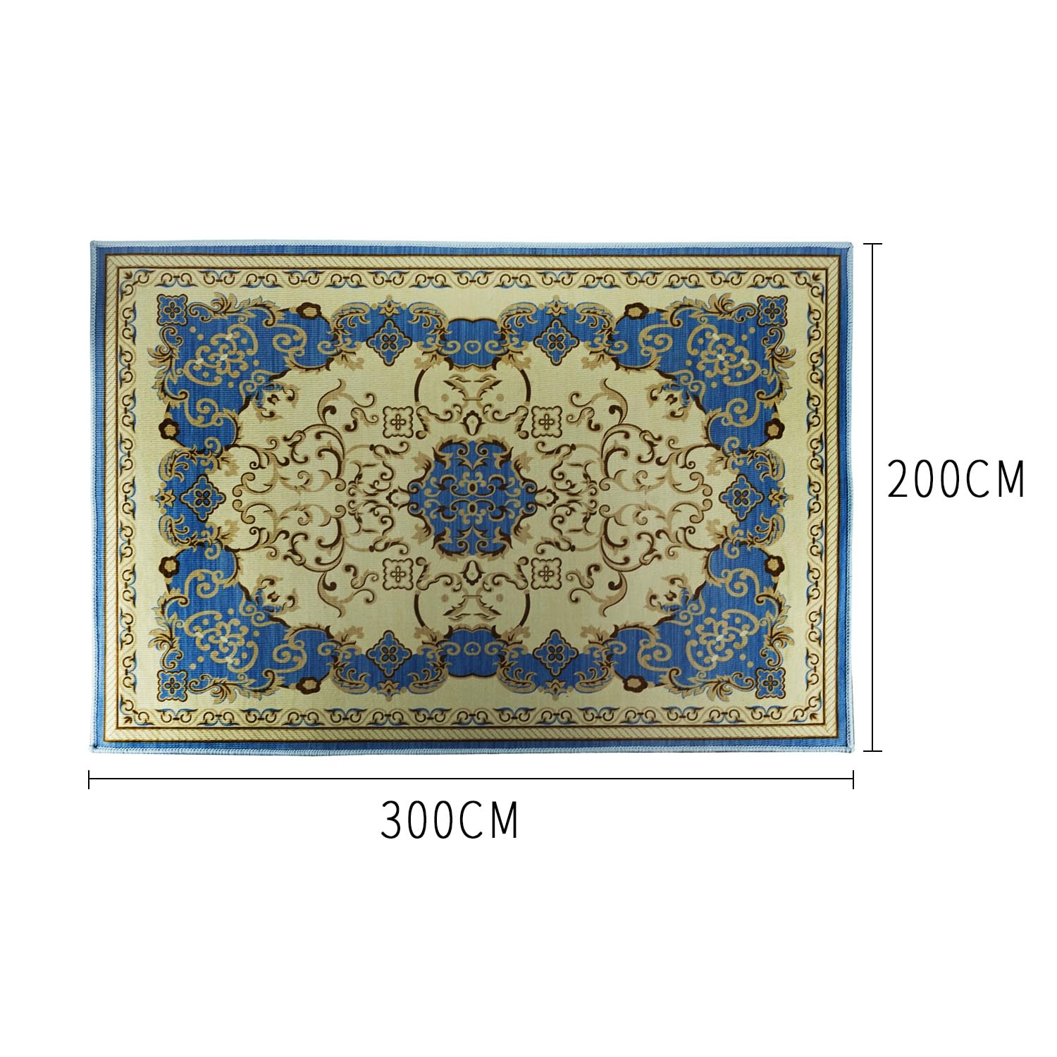 QUMOX 9'10"x6'6" European Palace Vintage Area Rug, Machine Washable, Non-Slip, Perfect for Living Room and Bedroom