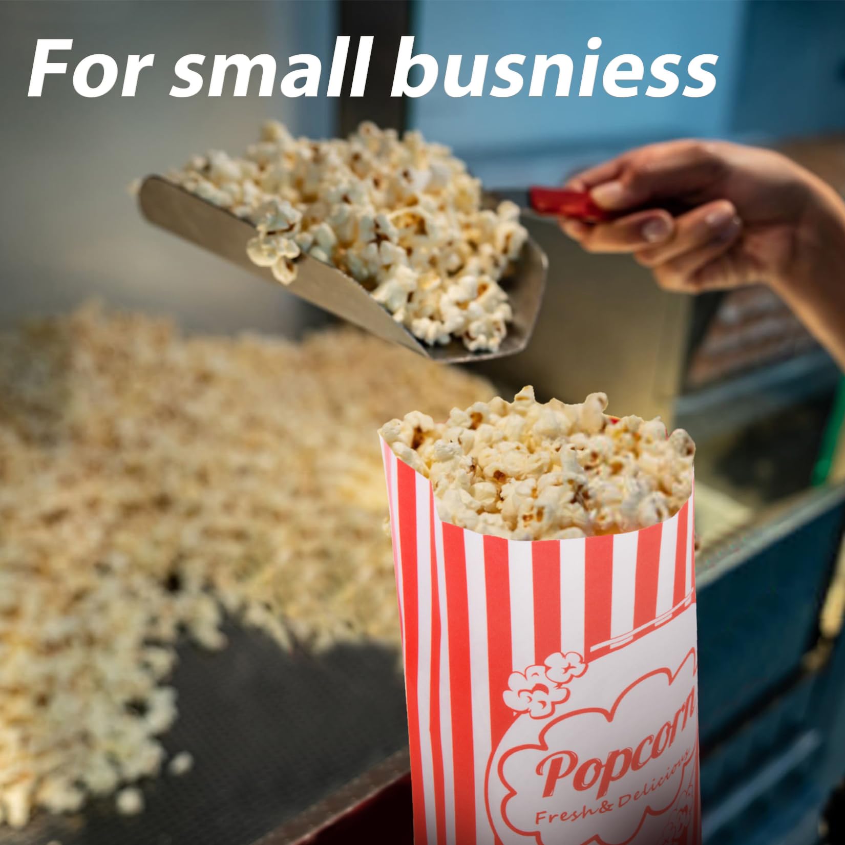 50 Popcorn Bags Individual Servings - 2oz Disposable Food Paper Popcorn Bags Party Pop Corn Sleeves Bulk Carnival Halloween Snack Packs Gift Favor Treat bolsas para palomitas Movie Night Supplies