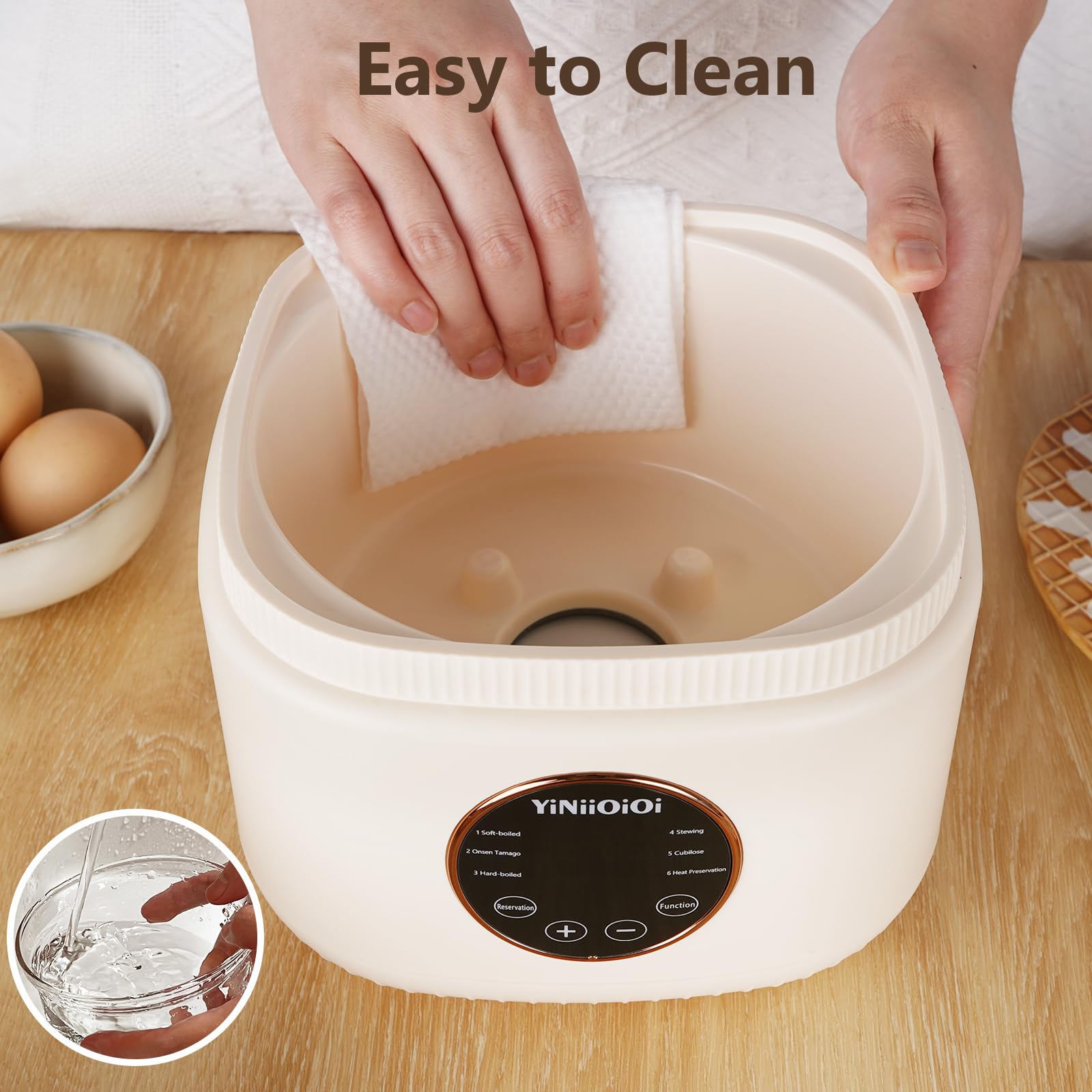 Rapid Egg Cooker, 7 Egg Capacity Electric Egg Cooker for Hard Boiled Eggs, Soft Boiled, Egg Custard, Egg Boiler with Auto Shut Off and Alarm, Smart Egg Maker for Home, Kitchen, No BPA