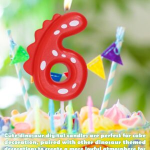 ZHIHUI Birthday Candle, Dinosaur Number Candles, Dinasour Forest Theme Cake Decoration, Happy Birthday Cake Topper for Boys Girls Kids Dino Theme Party Anniversary Celebration Supplies (Number 3)