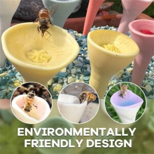 NEINUO Bee Insect Drinking Cup,Bee and Hummingbird Feeder,Suitable for Garden Hummingbird Drinking Cups. (Blue)