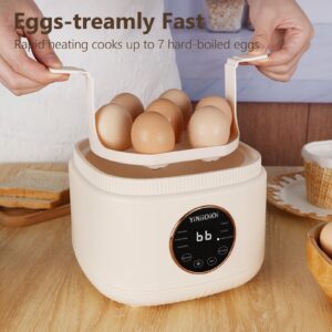 Rapid Egg Cooker, 7 Egg Capacity Electric Egg Cooker for Hard Boiled Eggs, Soft Boiled, Egg Custard, Egg Boiler with Auto Shut Off and Alarm, Smart Egg Maker for Home, Kitchen, No BPA