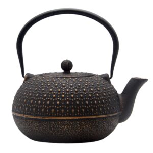 60.9oz large cast iron teapot for stovetop safe, 6 cup tea kettle, japanese style cast iron teapot with stainless steel infuser for loose tea, suitable for all heat sources(1.7qt/1.8l)