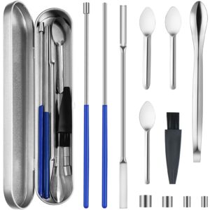 artcome 12 pcs versatile capsule filling tool kit for pill filler - lab scoops, dual-ended long spoon, and herb tamper - ideal tools for medication and supplements - all sizes 000 00 0 1 2 3 4 5