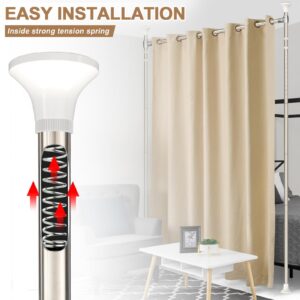 CALCHELE Room Divider Curtain Rod, Partition Hanging Room Dividers 60-150inch (H) 48-72inch(W) Adjustable Curtain Room Dividers for Room Separation, Floor to Ceiling Self Stand for Space Partition