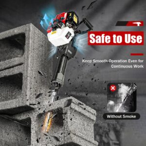 MSAIERPLR 52CC Jack Hammer Concrete Breaker Jackhammer Demolition Hammer 2 Stroke Gas Powered Concrete Breaker Punch Drill Jack Hammer for Heavy Concrete & Metalworking Projects