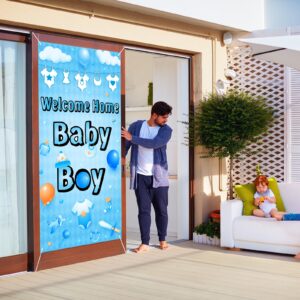 Labakita Welcome Home Baby Boy Door Banner, It’s a Boy Welcome Baby Boy Banner, Baby Shower Decorations for Boys, Gender Reveal Baby Shower Door Sign Party Decoration Inside Outside