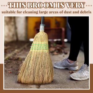 Maxcheck 6 Pcs Corn Broom with Handle Heavy Duty Broom for Sweeping Indoor Outdoor Broom for Kitchen Courtyard Garage Lobby Office, 59.8"