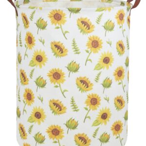 Sanjiaofen Girls Laundry Hamper,Sunflower Laundry Basket Collapsible Girls Storage Baskets for Home Decor,Office,Toy Organizer,(Sunflower)