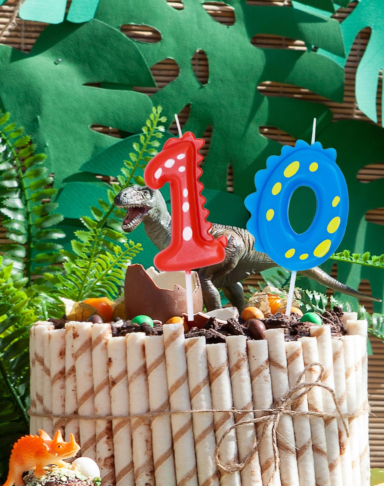 ZHIHUI Birthday Candle, Dinosaur Number Candles, Dinasour Forest Theme Cake Decoration, Happy Birthday Cake Topper for Boys Girls Kids Dino Theme Party Anniversary Celebration Supplies (Number 3)