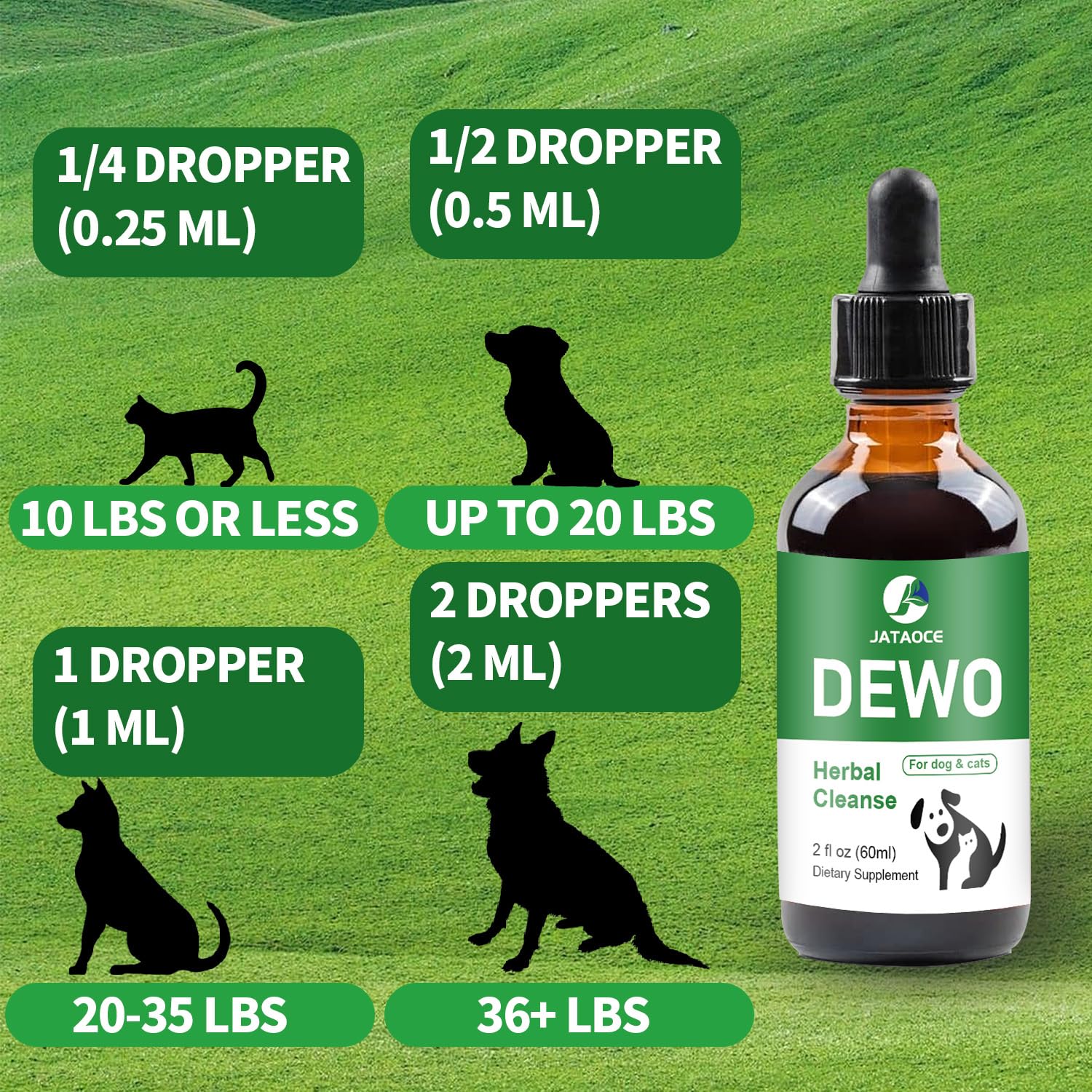 Cats & Dogs Liquid Herbal Supplement Drops for Kitten and Puppies,Cleans and Cares for Your pet's Body, Strengthens The Immune System and Improves Your pet's Health