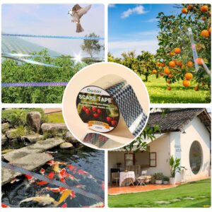 Bird Tape Repellent - Double Reflective Tape Ribbon, Bird Scare Tape, Effective Against Birds and Animals, Ideal for Gardens, Orchards, Farms and Outdoor Areas(2IN * 360FT)