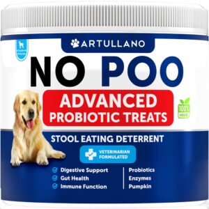 canine no poo soft chewables - no poo probiotic supplement for dogs - digestive support & immune function