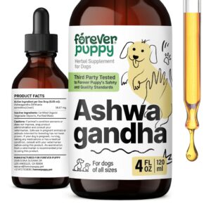 ashwagandha drops for dogs - calming care for dogs with ashwagandha drops - liquid alternative to calming chews for dogs' composure & relaxation - dog vitamins and supplements - 4 oz