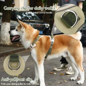 YIJISKY Dog Harness Adjustable Reflective Easy Control for Medium/Large Dog Harness with A Free Heavy Duty 5ft Dog Leash (XL (Neck: 23.6"-31", Chest: 26.7"-36.6")(Khaki, Extra Large)