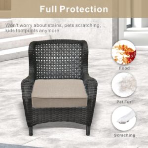 JMGBird Outdoor Patio Cushion Covers Set of 4 Chair Seat Washable Covers Water Resistant Slip Replacement Furniture Cushion Pillow Seat Cover for Couch Garden Sofa Indoor with Zipper 24x24x4