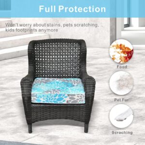 JMGBird Outdoor Patio Cushion Covers Set of 4 Chair Seat Washable Covers Water Resistant Slip Replacement Furniture Cushion Pillow Seat Cover for Couch Garden Sofa Indoor with Zipper 24x24x4