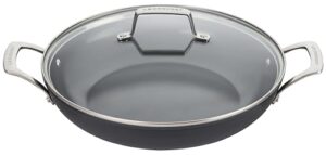 le creuset essential non-stick ceramic shallow braiser with glass lid, 3.9 qt.​