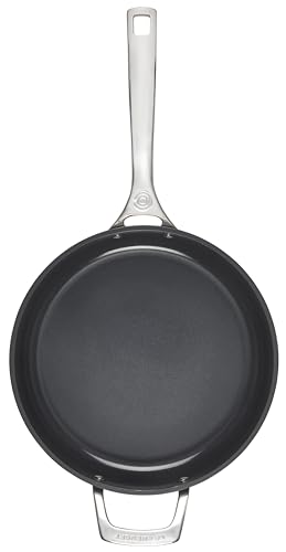 Le Creuset Essential Non-stick Ceramic Sauté Pan with Glass Lid, 4 ¼ qt.