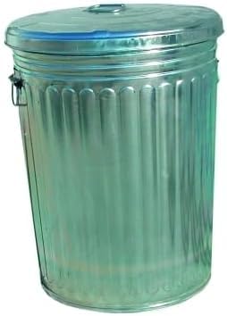 Plexon Brush Pre-Galvanized Trash Can with Lid, Round, Steel, 20Gal, Gray