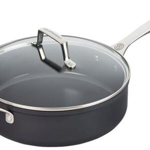 Le Creuset Essential Non-stick Ceramic Sauté Pan with Glass Lid, 4 ¼ qt.