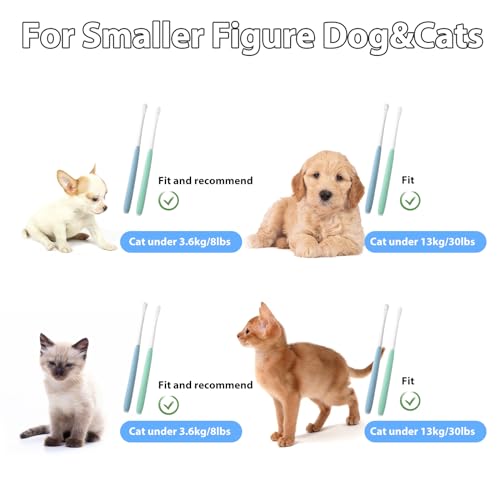 Qianyu 4 Pcs Small Dog Toothbrush Micro Brush Head Nano Soft Bristle Comfort Grip Gentle Pet Toothbrush for Puppy Kitten Sensitive Gum and Teeth Cats Dogs Teeth Cleaning Dental Care