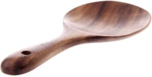 natural wooden rice spoon non-stick wooden rice paddle rice scooper rice serving spoon rice spatula for rice potato salads,7 inch serving utensils for kitchen and dining