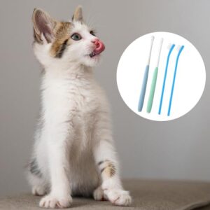 Qianyu 4 Pcs Small Dog Toothbrush Micro Brush Head Nano Soft Bristle Comfort Grip Gentle Pet Toothbrush for Puppy Kitten Sensitive Gum and Teeth Cats Dogs Teeth Cleaning Dental Care