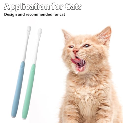 Qianyu 4 Pcs Small Dog Toothbrush Micro Brush Head Nano Soft Bristle Comfort Grip Gentle Pet Toothbrush for Puppy Kitten Sensitive Gum and Teeth Cats Dogs Teeth Cleaning Dental Care