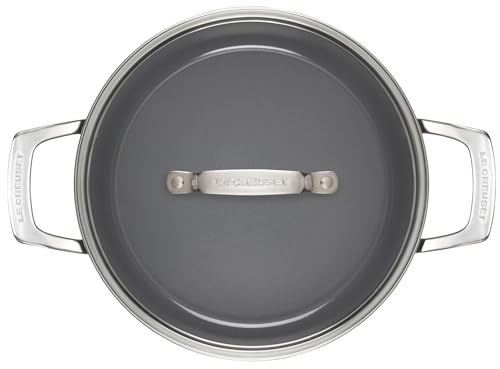 Le Creuset Essential Non-stick Ceramic Stockpot with Glass Lid, 6.3 qt.​